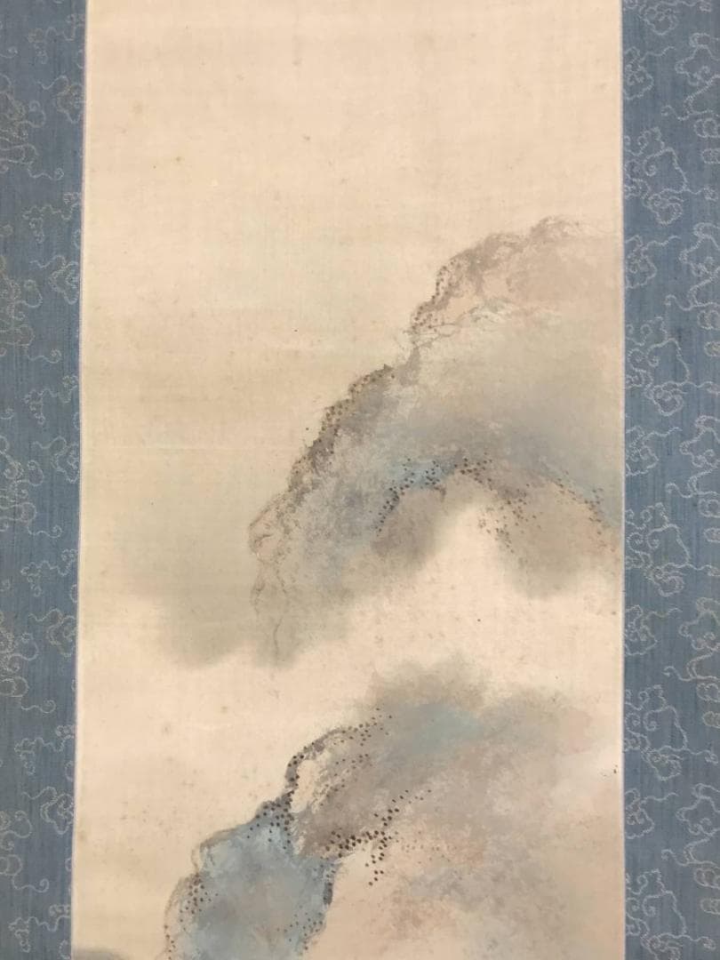 【真作】龍華/桜花春雨図/山水図/人物図/掛軸/名家伝来/AD-347
