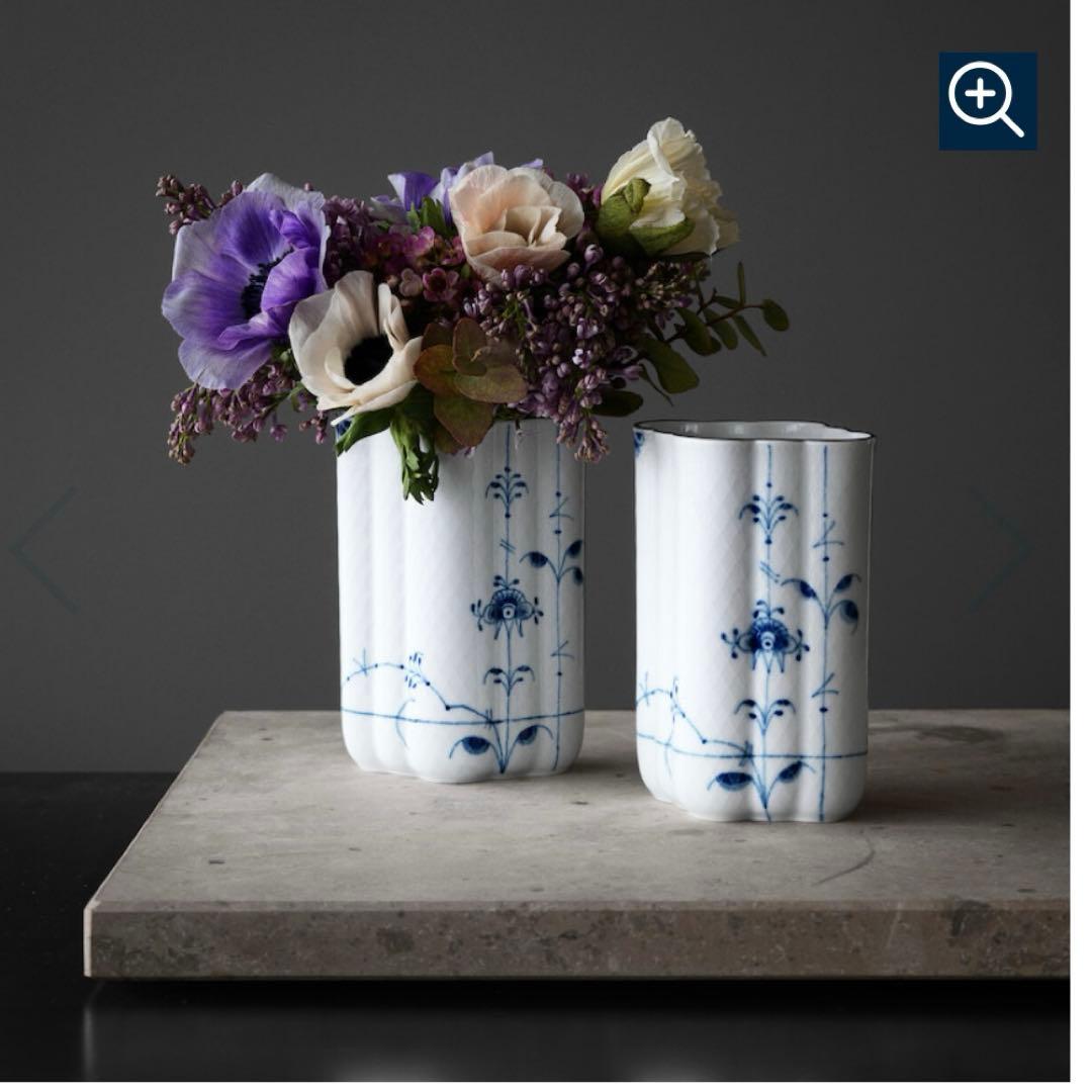 新品　ロイヤルコペンハーゲン ブルーパルメッテ 花瓶 BLUE PALMETTE