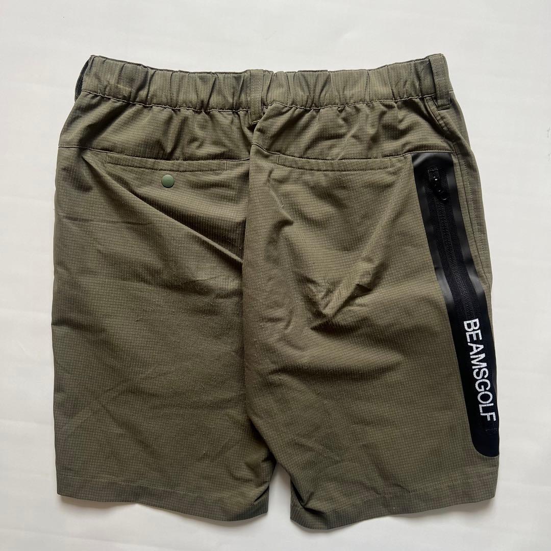 BEAMS GOLF ビームスゴルフ　ハーフパンツ　ロゴ　カーキ　メンズ　S