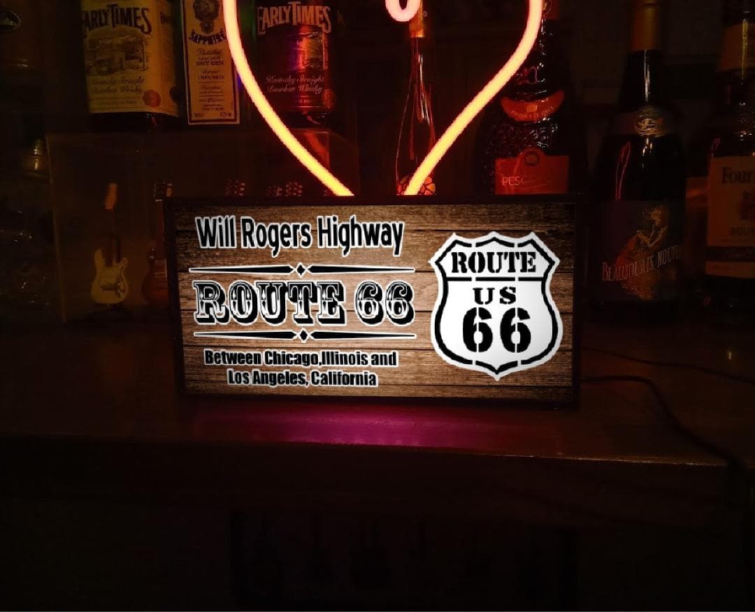 ルート66 カントリーロード アメリカン サイン 看板 置物 雑貨 ライトBOX