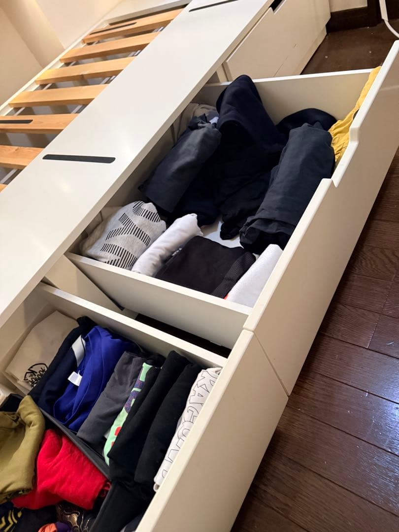 IKEAノールディ NORDLI ベッドフレーム 90×200 収納付きホワイト