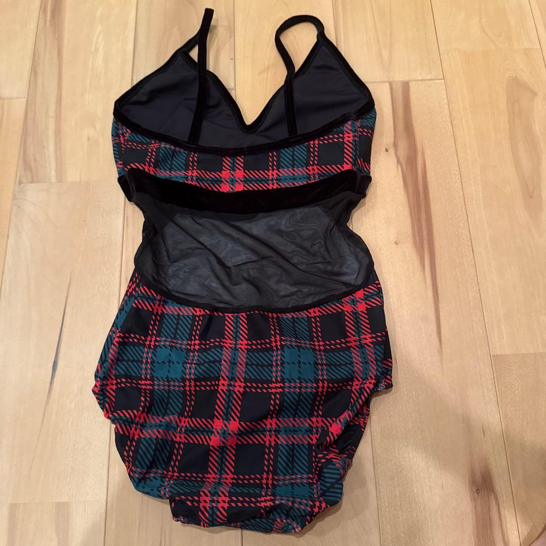 エレべEleve Dancewear Vネック チェック柄 レオタード Mサイズ