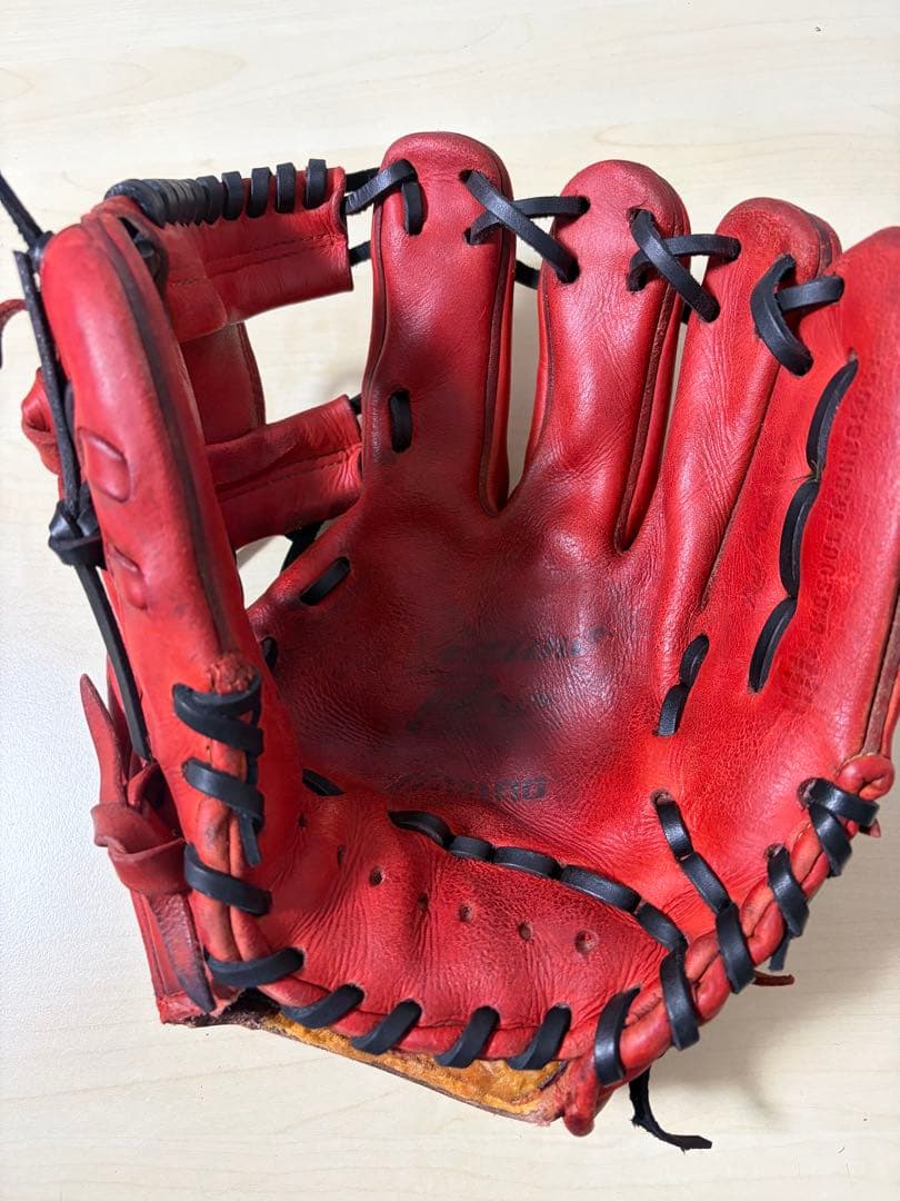 ミズノプロ　硬式野球グローブ レッド