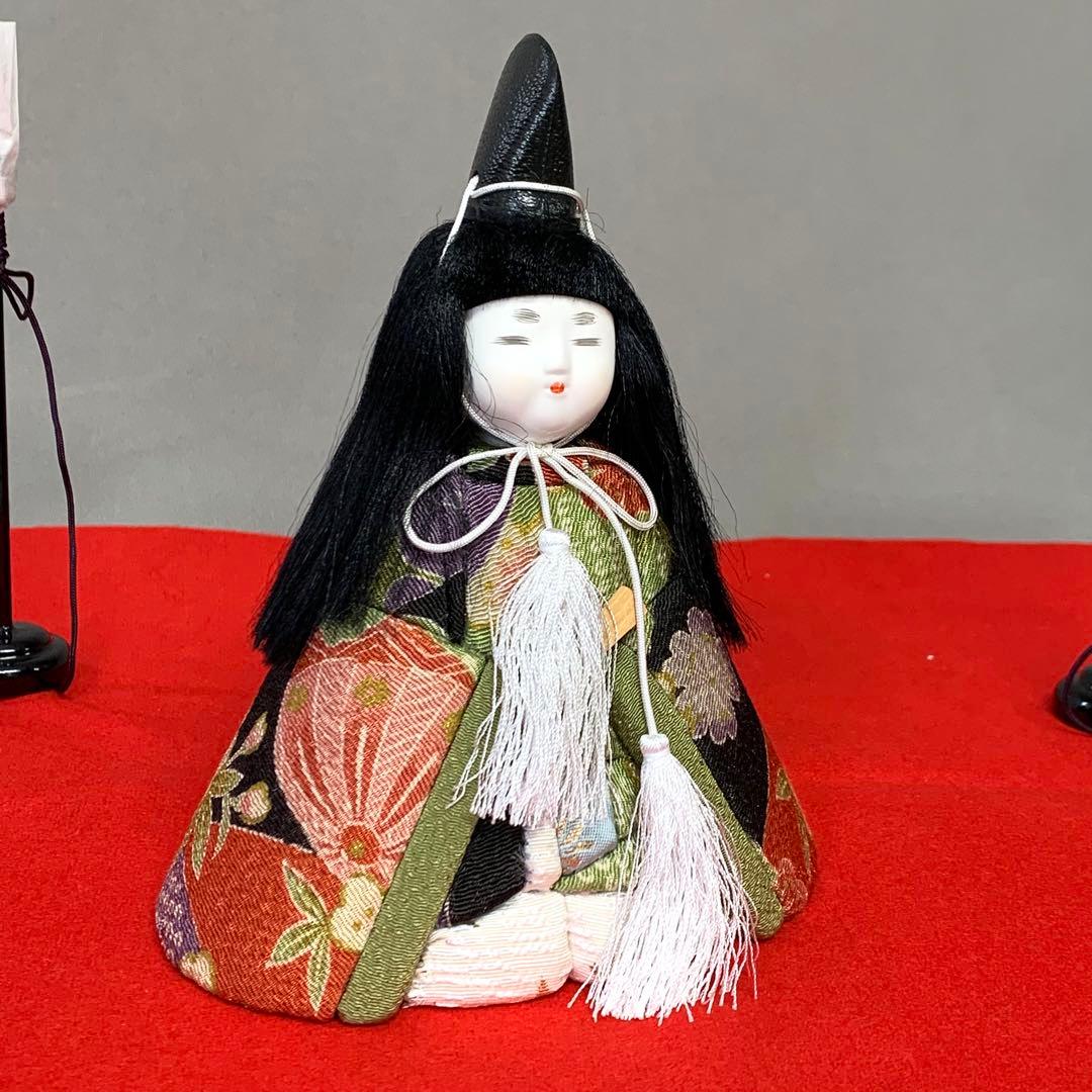 【未使用】木目込み人形　雛人形 末広飾 伝統的　久月 落款　立札