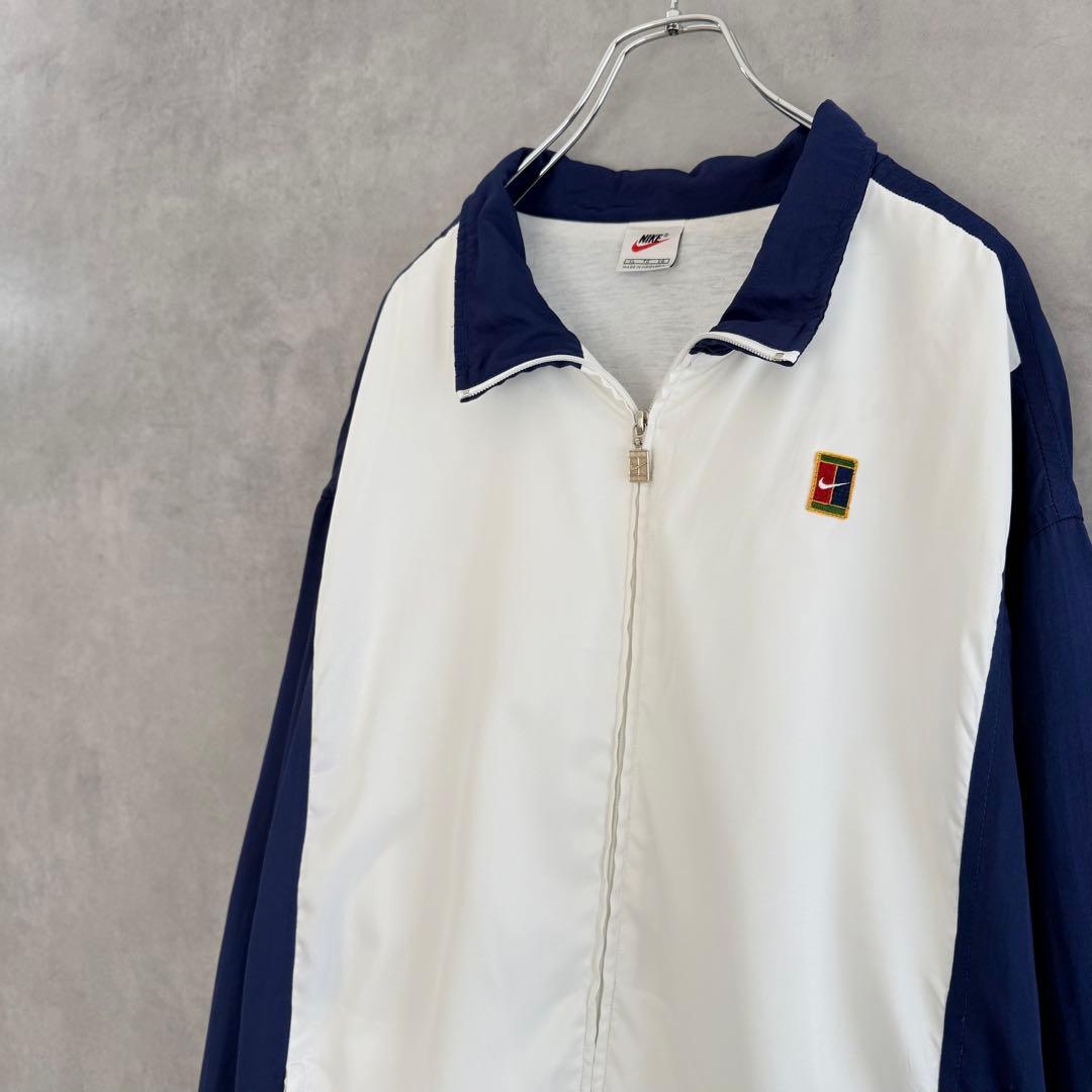 90sヴィンテージ OLD NIKE ナイキ テニスロゴ ナイロンジャケットXL