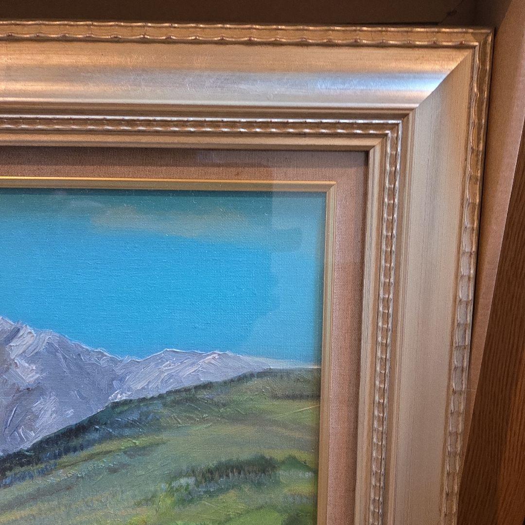 【美品】油彩画 額縁付属【白馬鑓ヶ岳】 F8 号サイズ