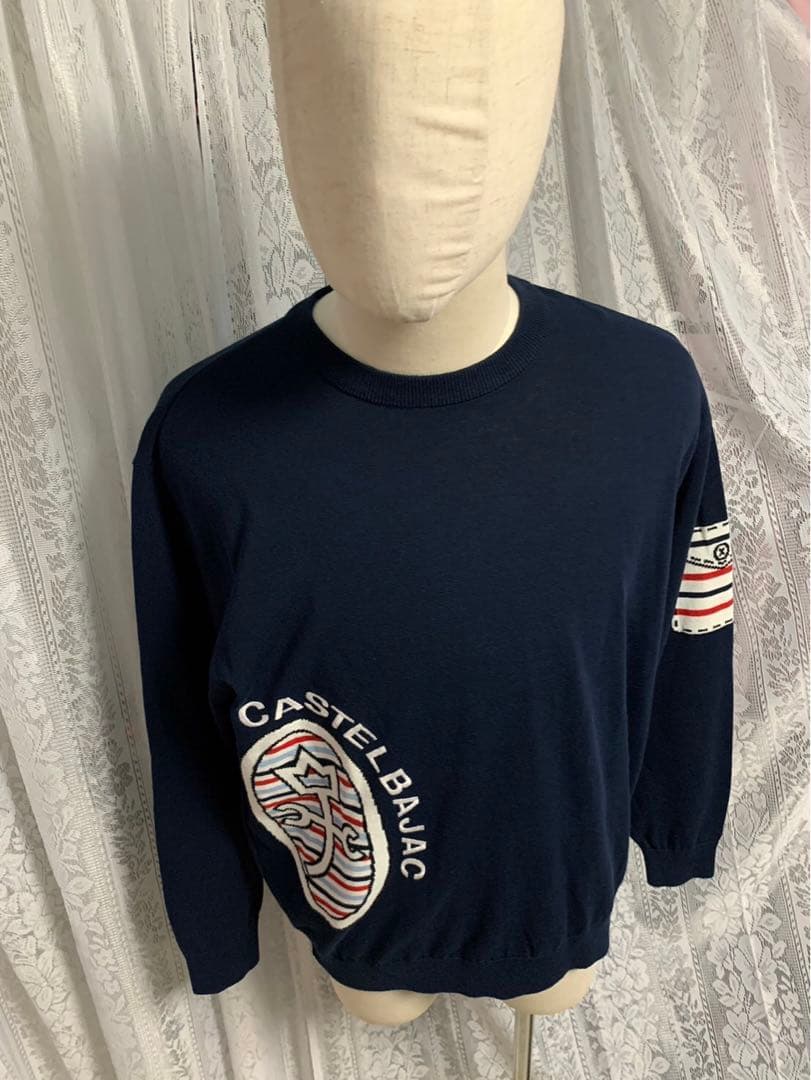 CASTELBAJAC GOLF 長袖　ニット　セーター　刺繍デカロゴ　サイズ5
