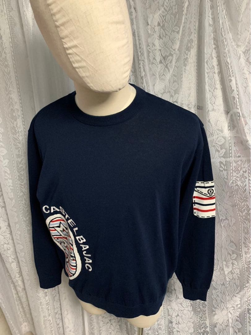 CASTELBAJAC GOLF 長袖　ニット　セーター　刺繍デカロゴ　サイズ5