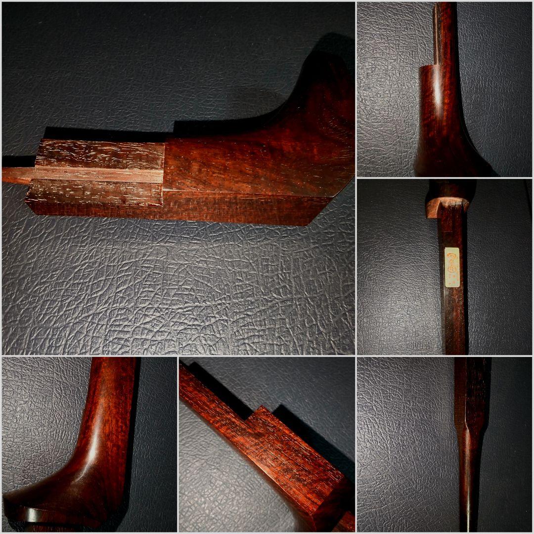 総重量2005g 地唄三味線 沈み紅木棹821g K18金細 特許印 子持ち綾杉