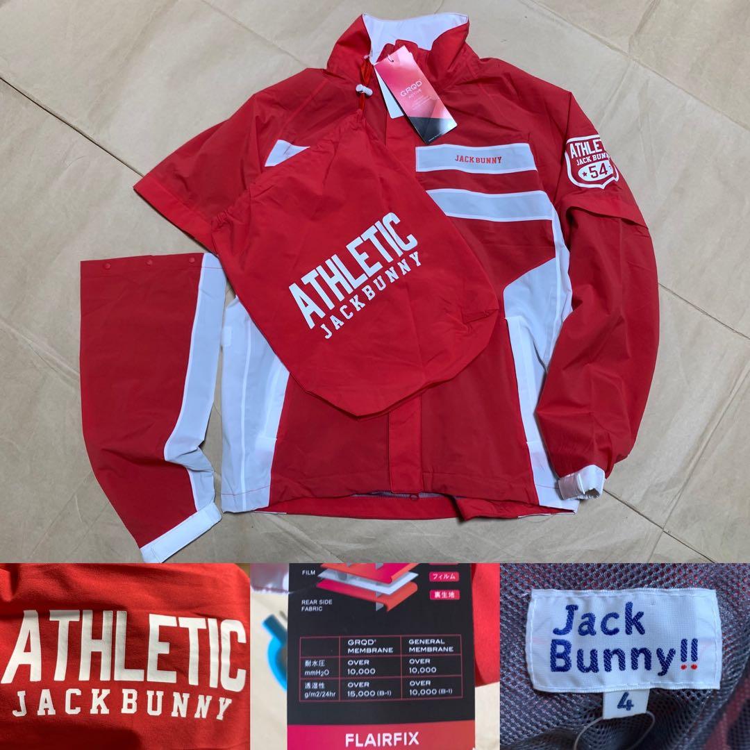 新品 Jack Bunny !! ジャケット 赤白 ゴルフウェア 半袖 長袖