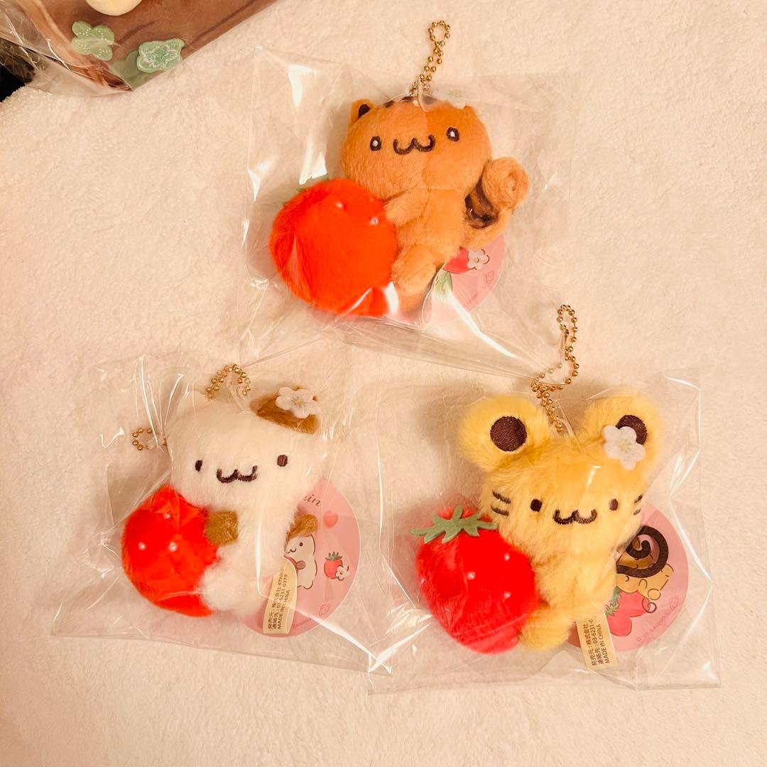 お顔厳選　ポムポムプリン いちごフレンズシリーズ ボアマスコット 5点