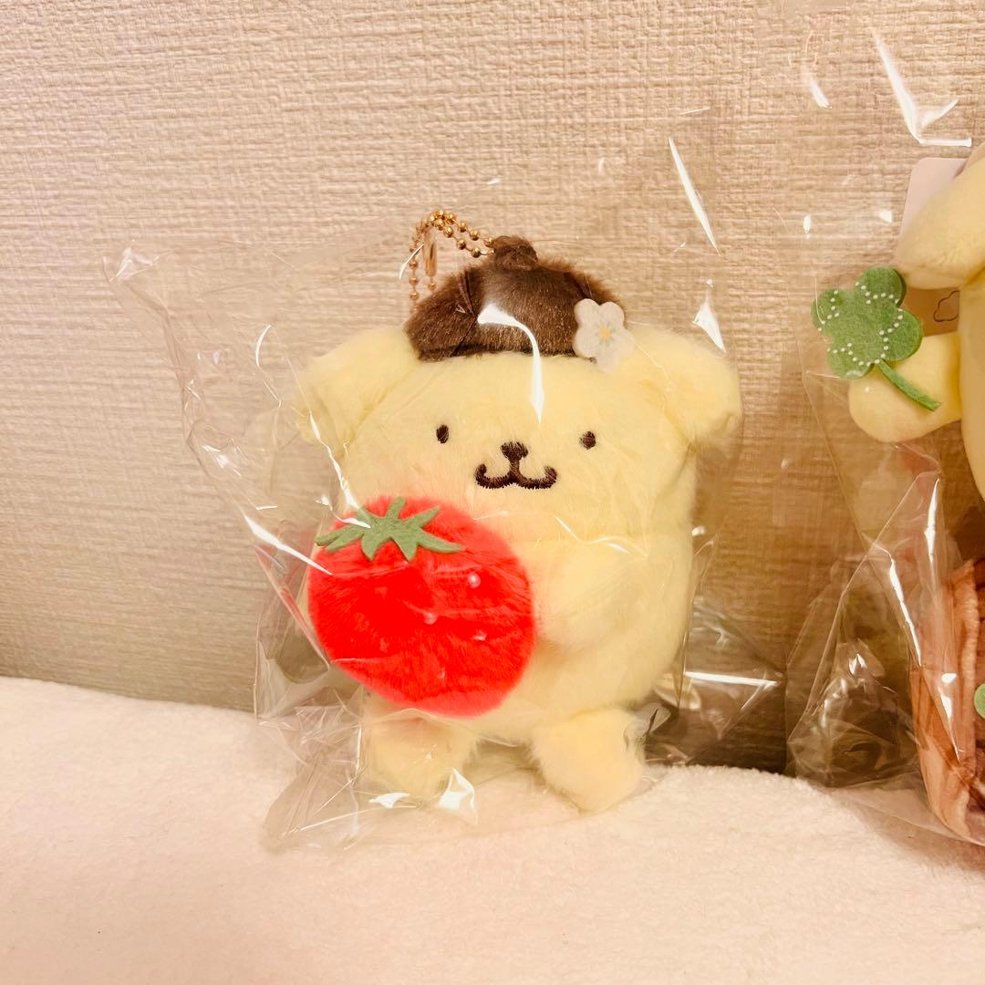 お顔厳選　ポムポムプリン いちごフレンズシリーズ ボアマスコット 5点