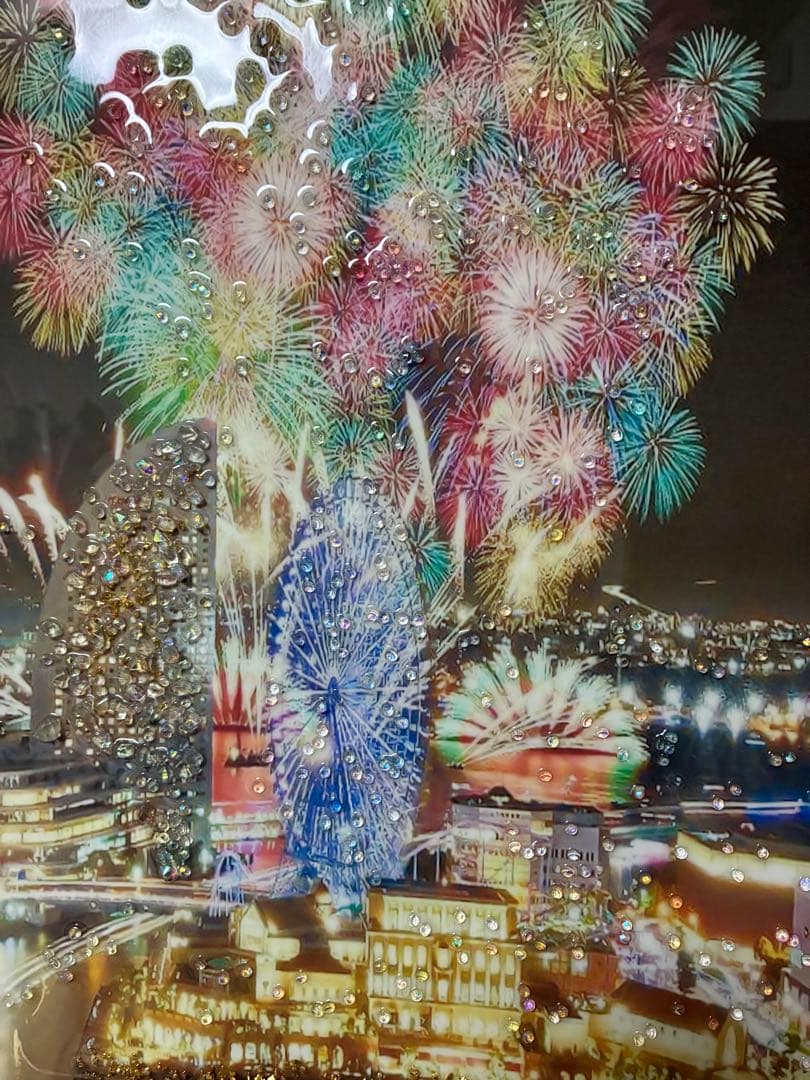 アートフレーム HANABI 花火 キラキラアート 額絵 ゴールドフレーム