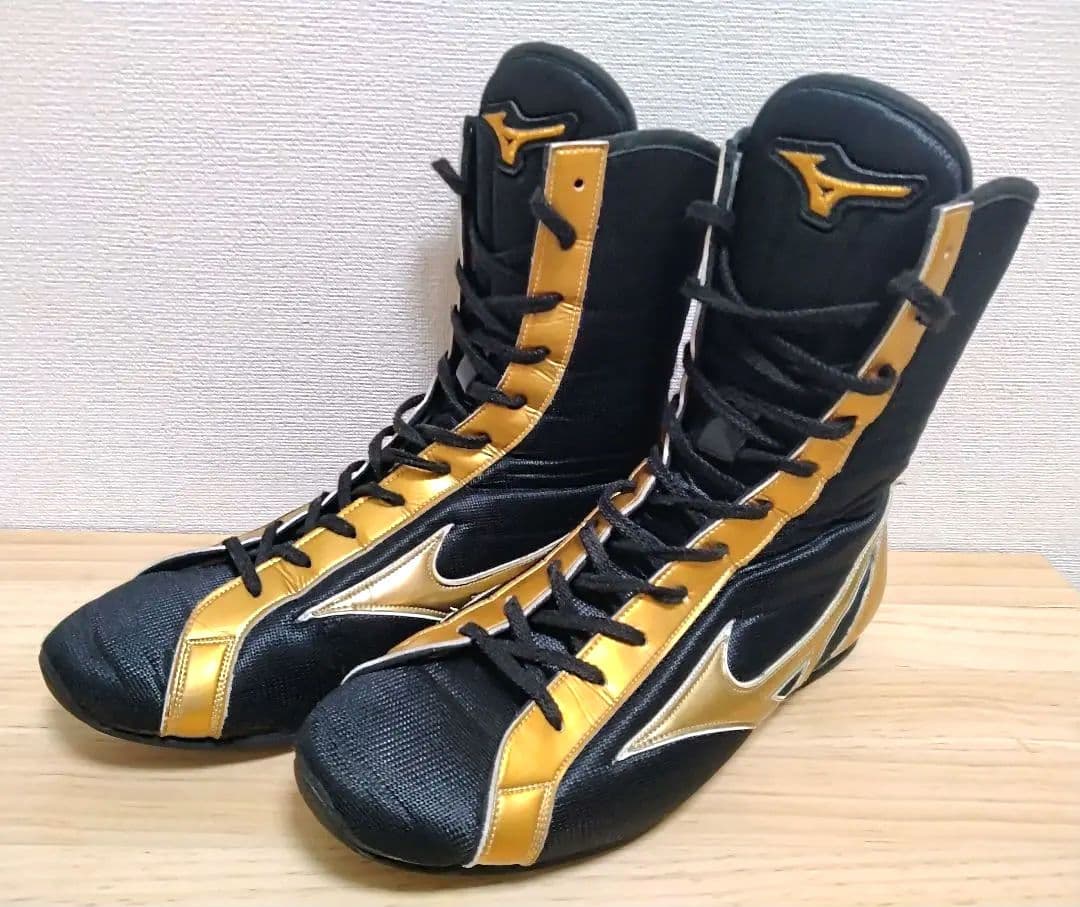 ミズノ ボクシングシューズ 黒×金 27.0cm