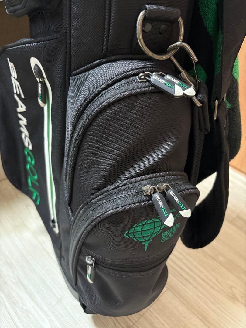 BEAMS GOLF キャディバッグ ブラック グリーン
