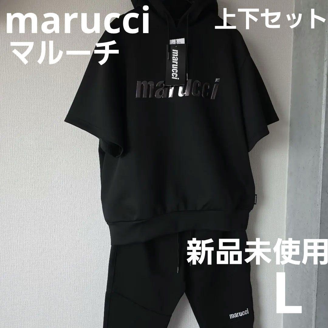 marucci トレーニングウェア黒L上下セット 半袖フーディーパンツセット