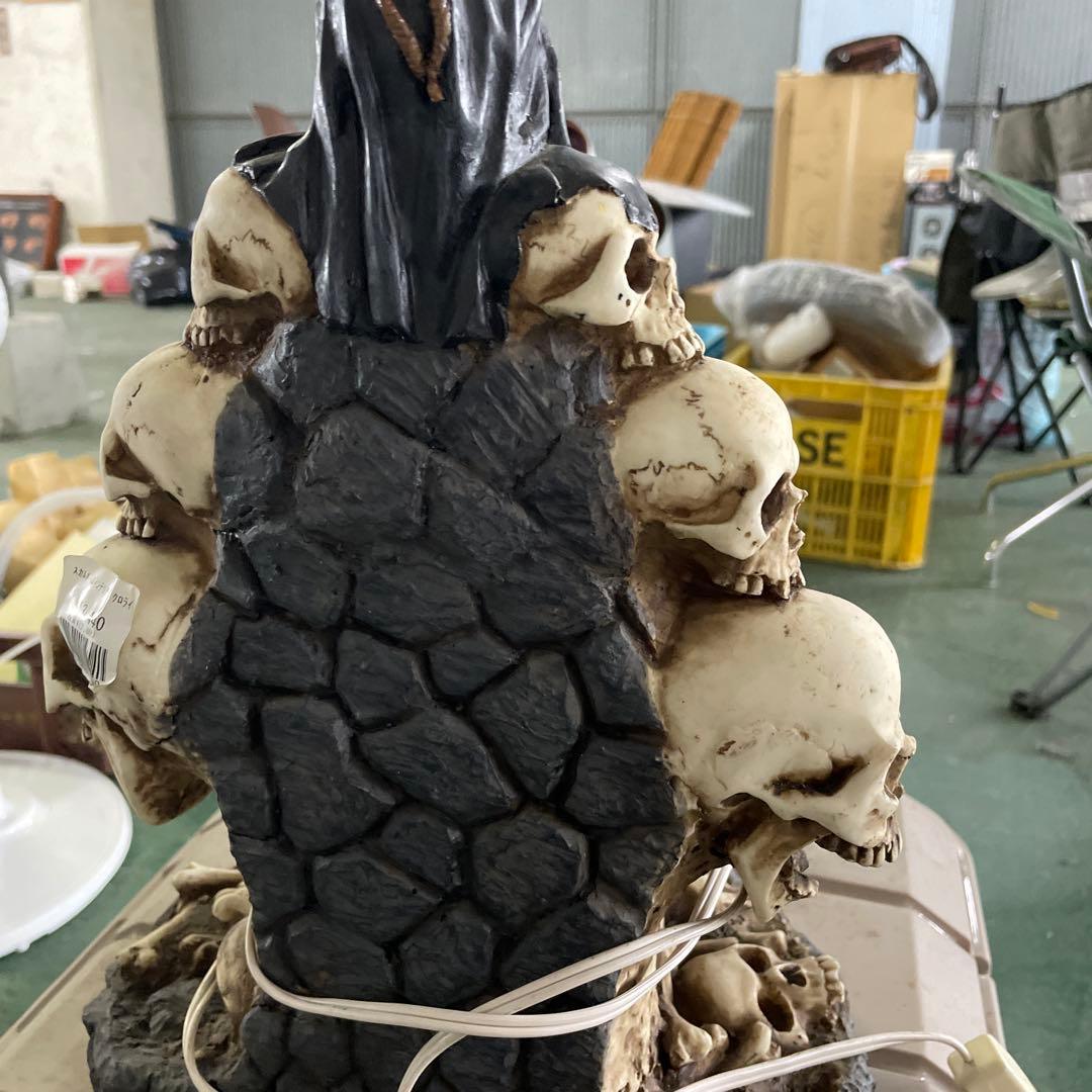 骸骨スカルデザイン 蝋燭台不気味ライトスタンド 高さ約30cm ゴス