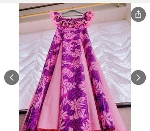 CCFashionsHawaiiフラドレスベアトップドレスフラダンス紫ピンク
