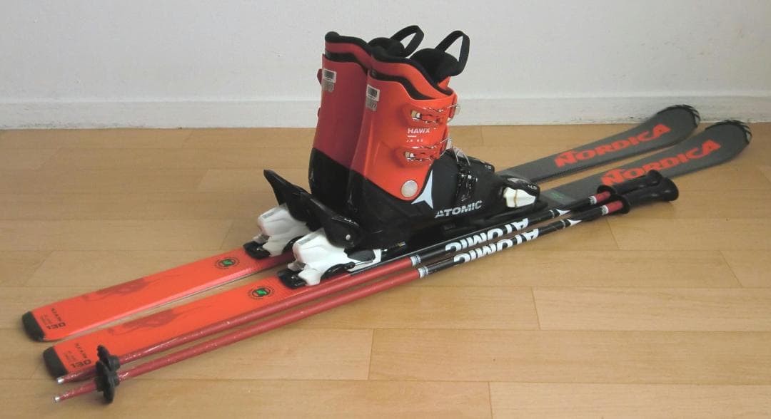 ■■送料無料■NORDICA■ジュニアスキーセット■板130靴23-23.5■■