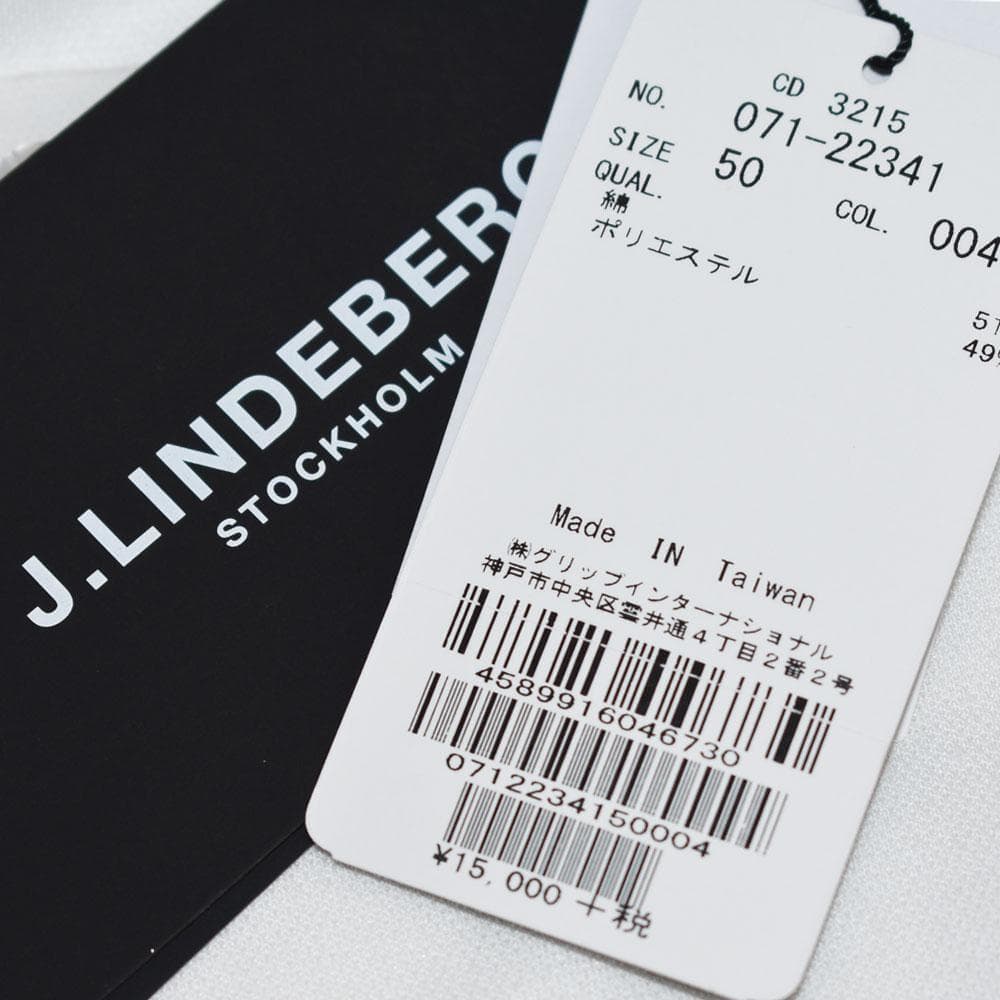 J.LINDEBERG/ゴルフ ポロシャツ【ホワイト/ブラック/XL】新品！