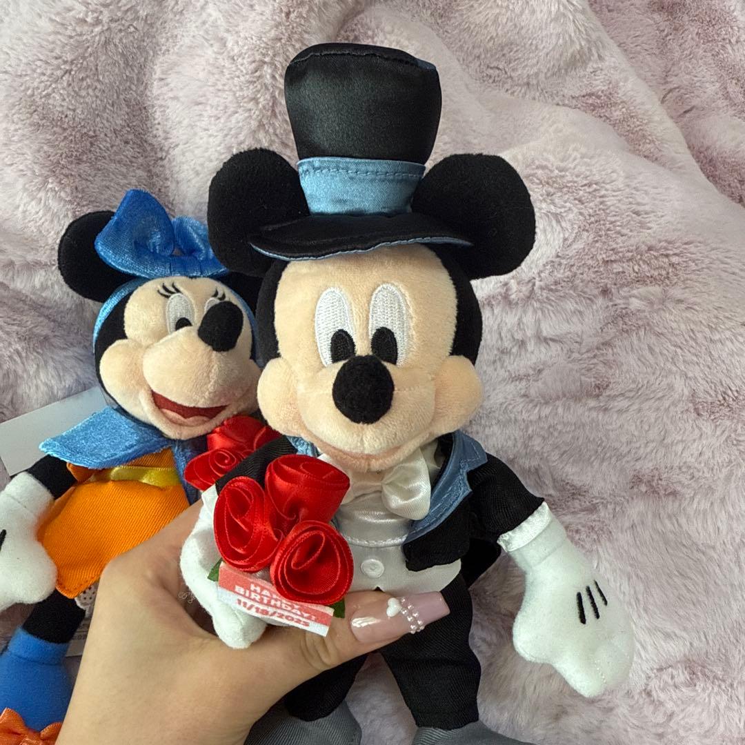 ミッキー・ミニー 誕生日祝いぬいぐるみセット