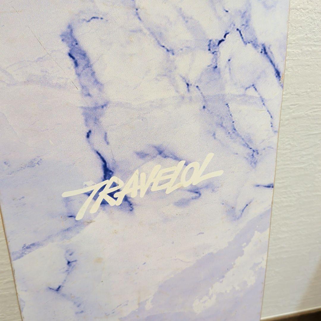 TRAVELOL マーブル柄　ロングスケートボード パープルトラック 完成品