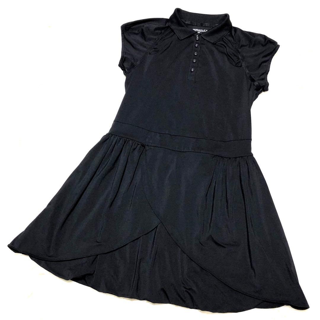 【美品】ナイキゴルフ フリルワンピース ストレッチ ブラック L