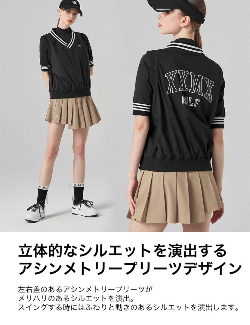 XEXYMIX プリーツスカート ベージュ韓国ゴルフウェア新品
