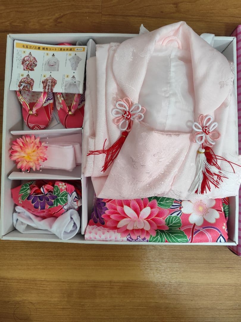 七五三 着物セット3歳 ピンク 花柄