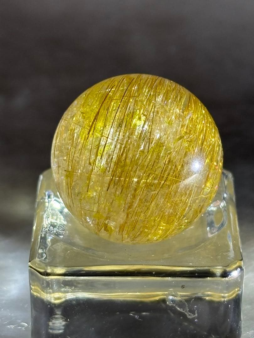 ゴールドルチル&コッパールチル共生クォーツスフィア　2.26cm