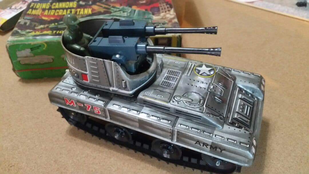 大熊製作所/ブリキ/M-75対空戦車/レトロ/検ポピー