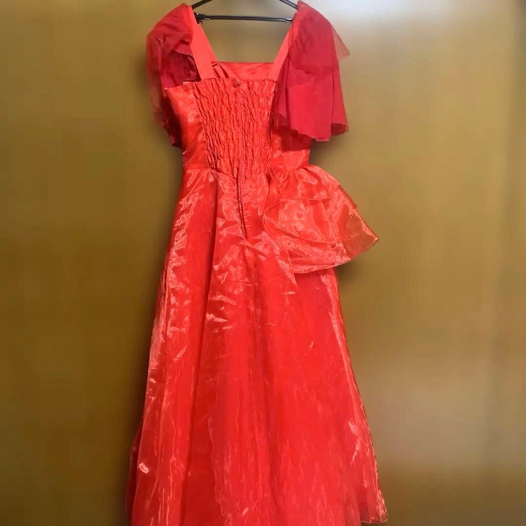 赤色刺繍入りダンスカラオケ　ドレス 鳳凰 豪華