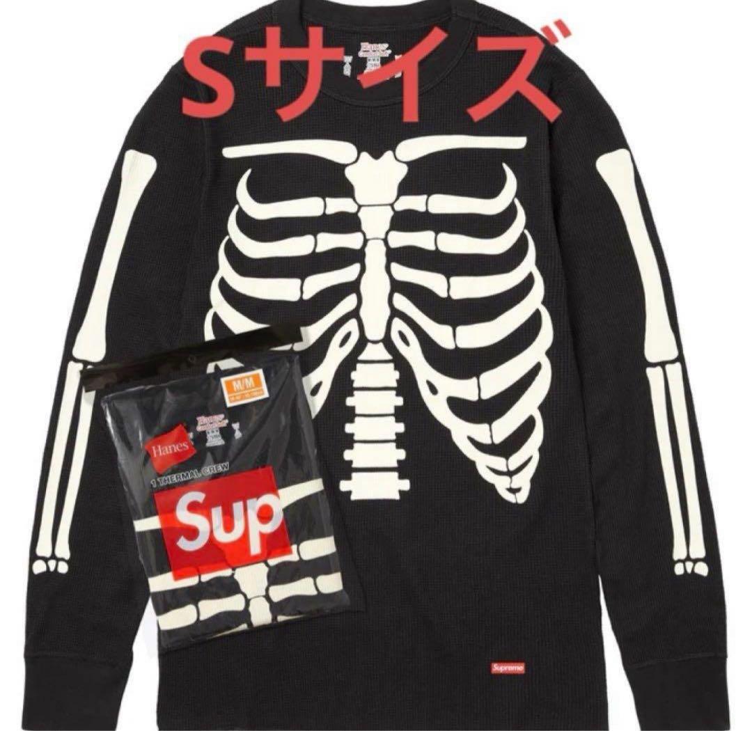 supreme シュプリーム Hanes サーマルクルー 黒　Black L