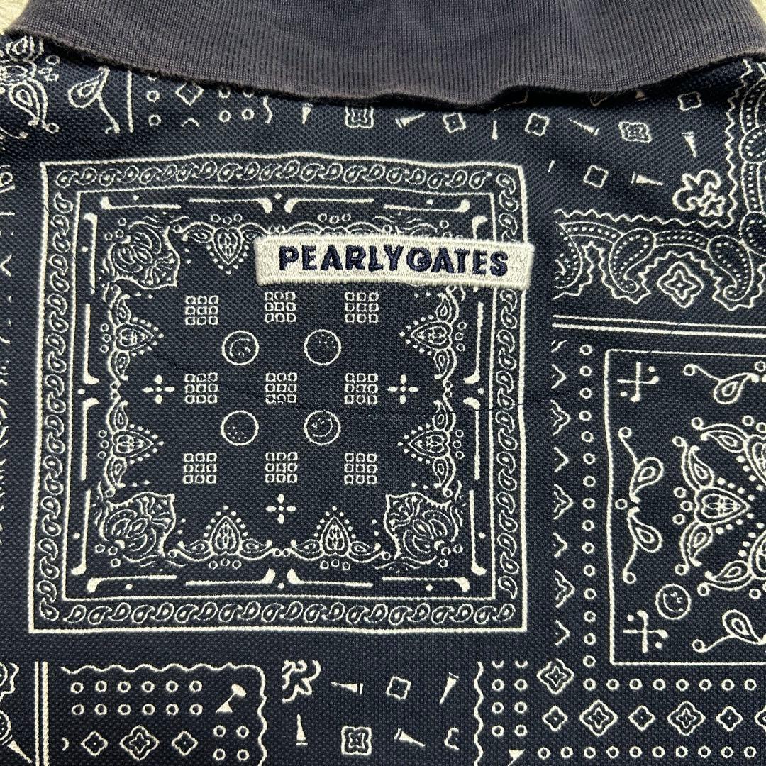 PEARLY GATES パーリーゲイツ 総柄 半袖 ポロシャツ 5 L
