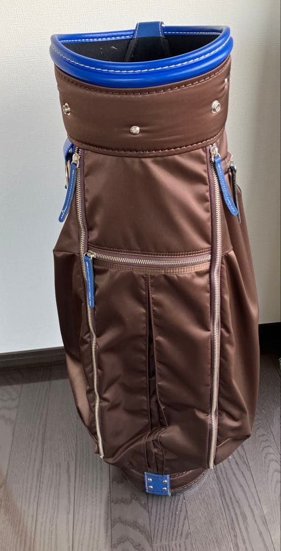 ★中古★ 考英舎 ナイロンキャディバッグ ブラウン/ブルーストラップ