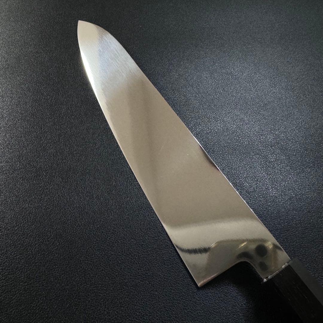 240mm 牛刀　ステンレス全鋼 両刃 黒檀八角柄 和包丁。、