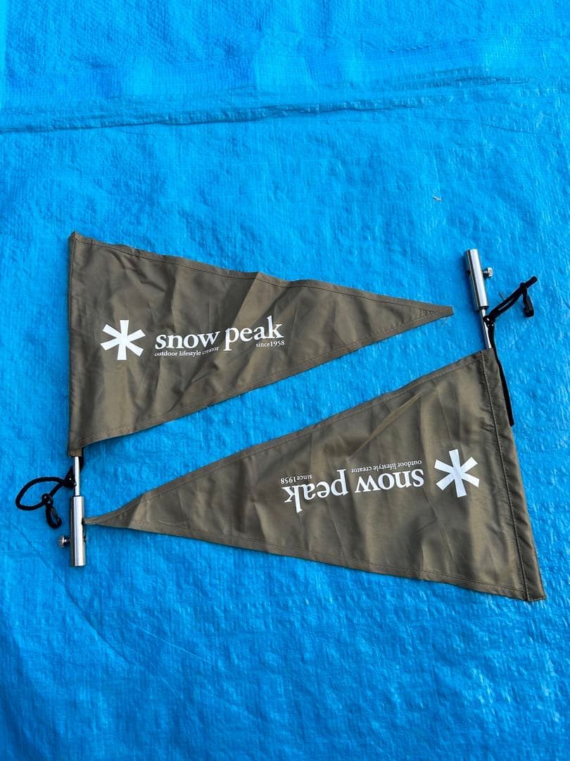 【美品】スノーピーク タープフラッグ カーキ 雪峰祭限定