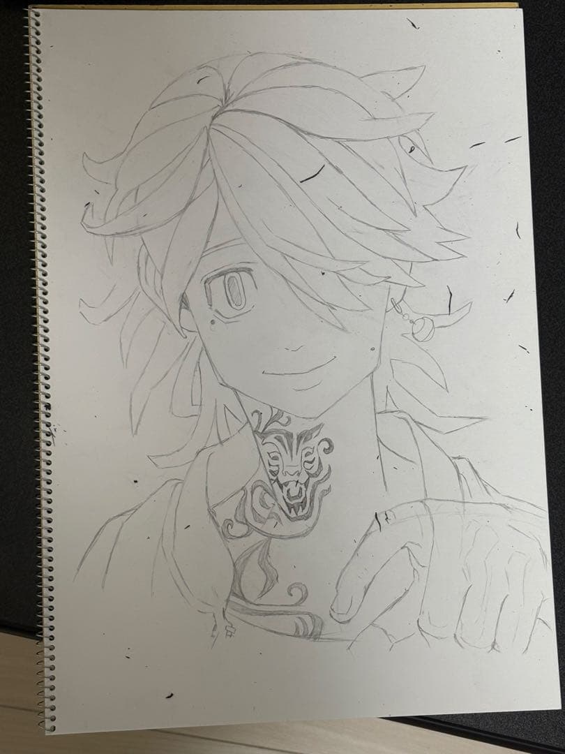 東リべ　羽宮一虎　鉛筆画