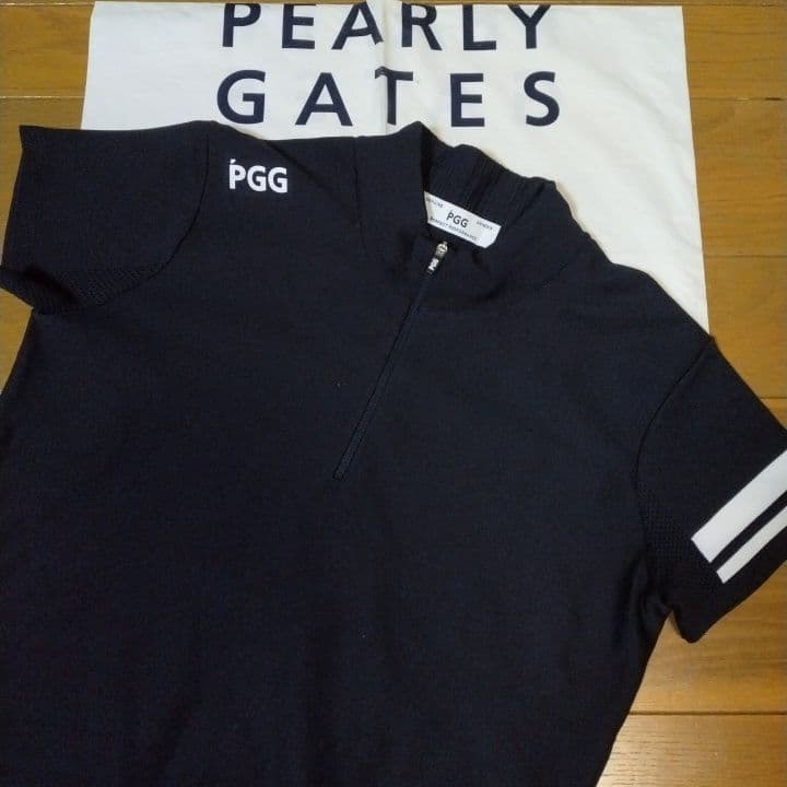 ⭐美品⭐パーリーゲイツ⭐ PGGデカロゴモック⭐濃紺⭐M⭐