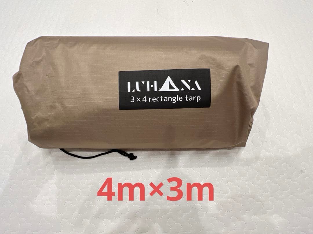 LUHANA タープ スクエア 難燃性 ブラックコーティング 耐水圧 4mx3m