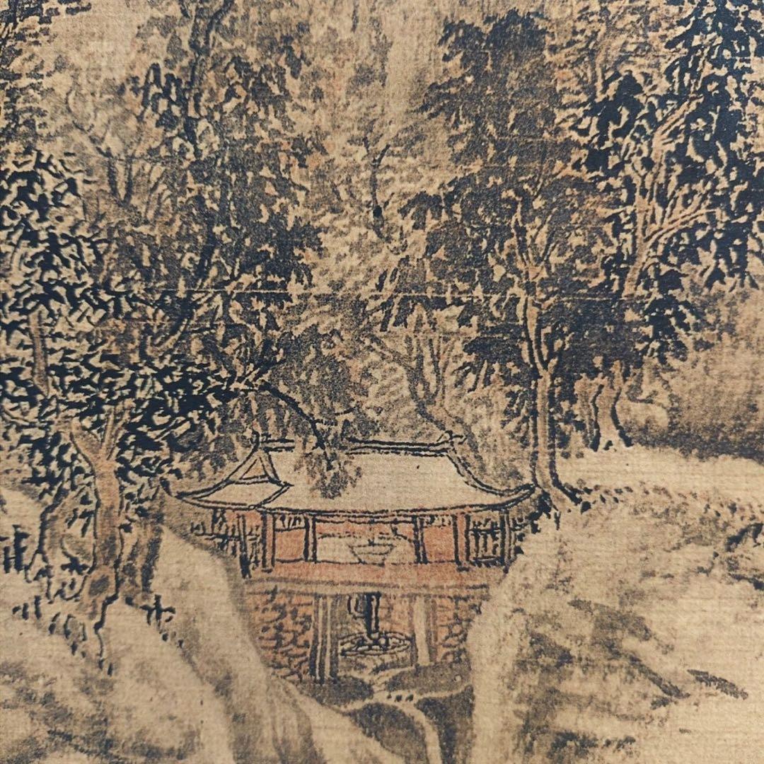 唐寅 柴门掩雪 中国画 掛け軸 水墨画 和室 玄関 茶室 壁掛け 美術品