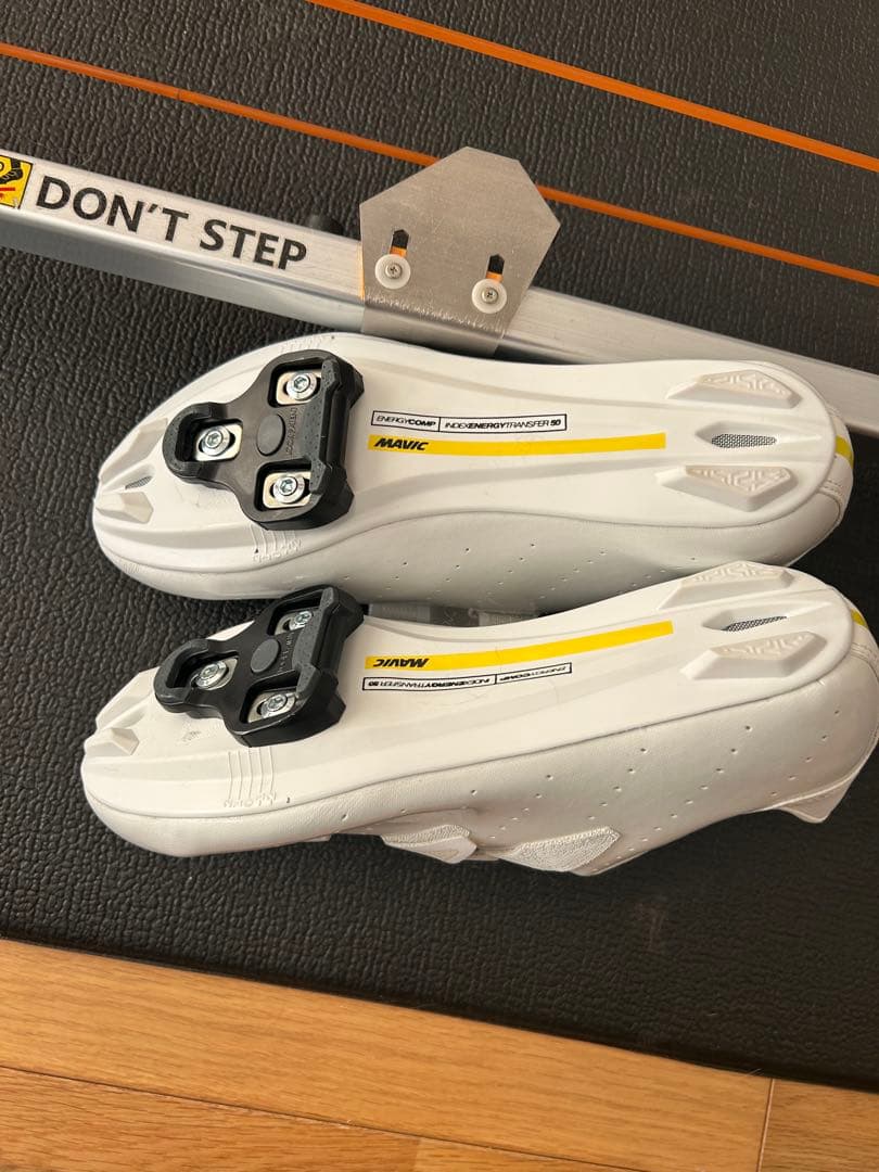 ロードバイク Mavic ホワイト ビンディング シューズ クリート付き26.5