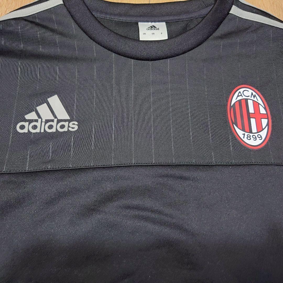 adidas　AC MILAN　ロゴプリント　三本ライン　ゲームシャツ