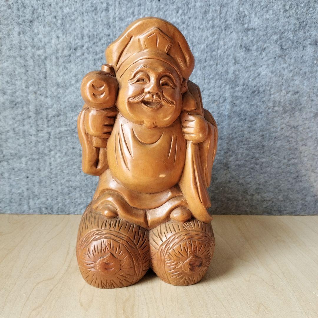 七福神　大黒様　布袋様　 木彫　置物　2体セット