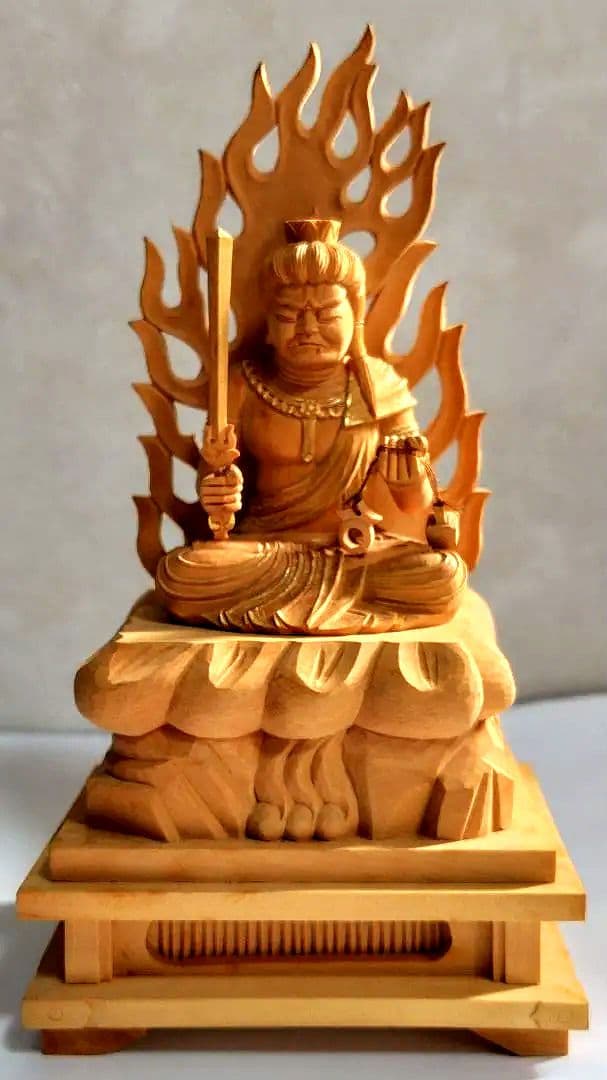 不動明王 葉氏彫刻金泥使用