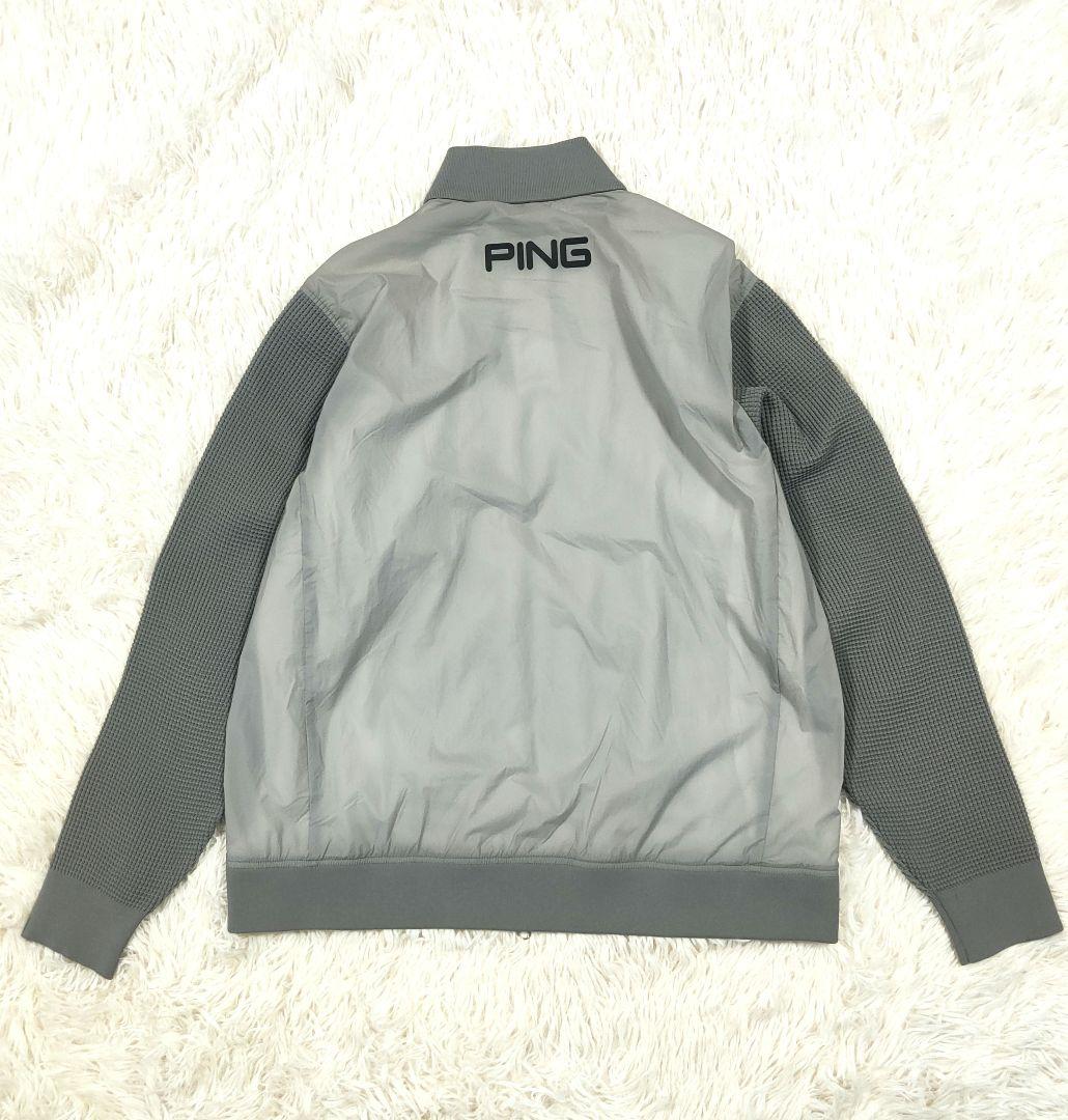 新品　PING ドッキングブルゾン　ストレッチ性・透け防止　メンズL　グレー
