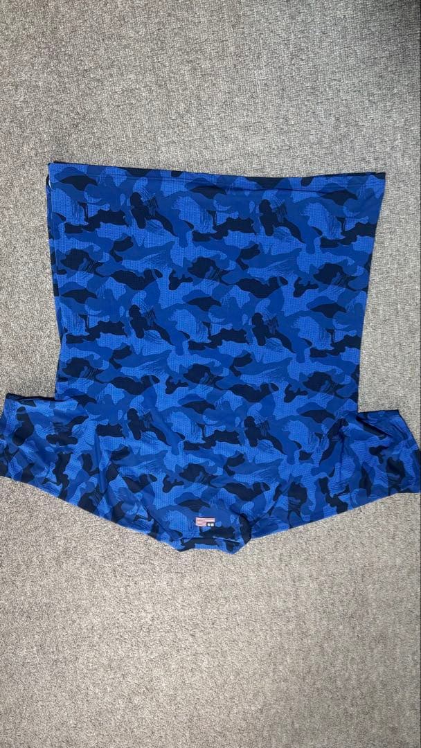 BRIEFING 半袖モックネックXL 青迷彩 美品