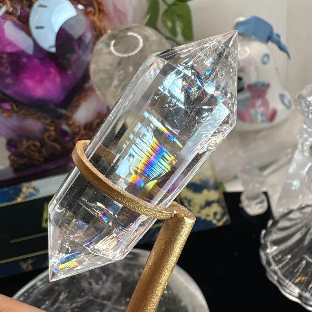 高品質 水晶24面ダブルポイント♡No.2528