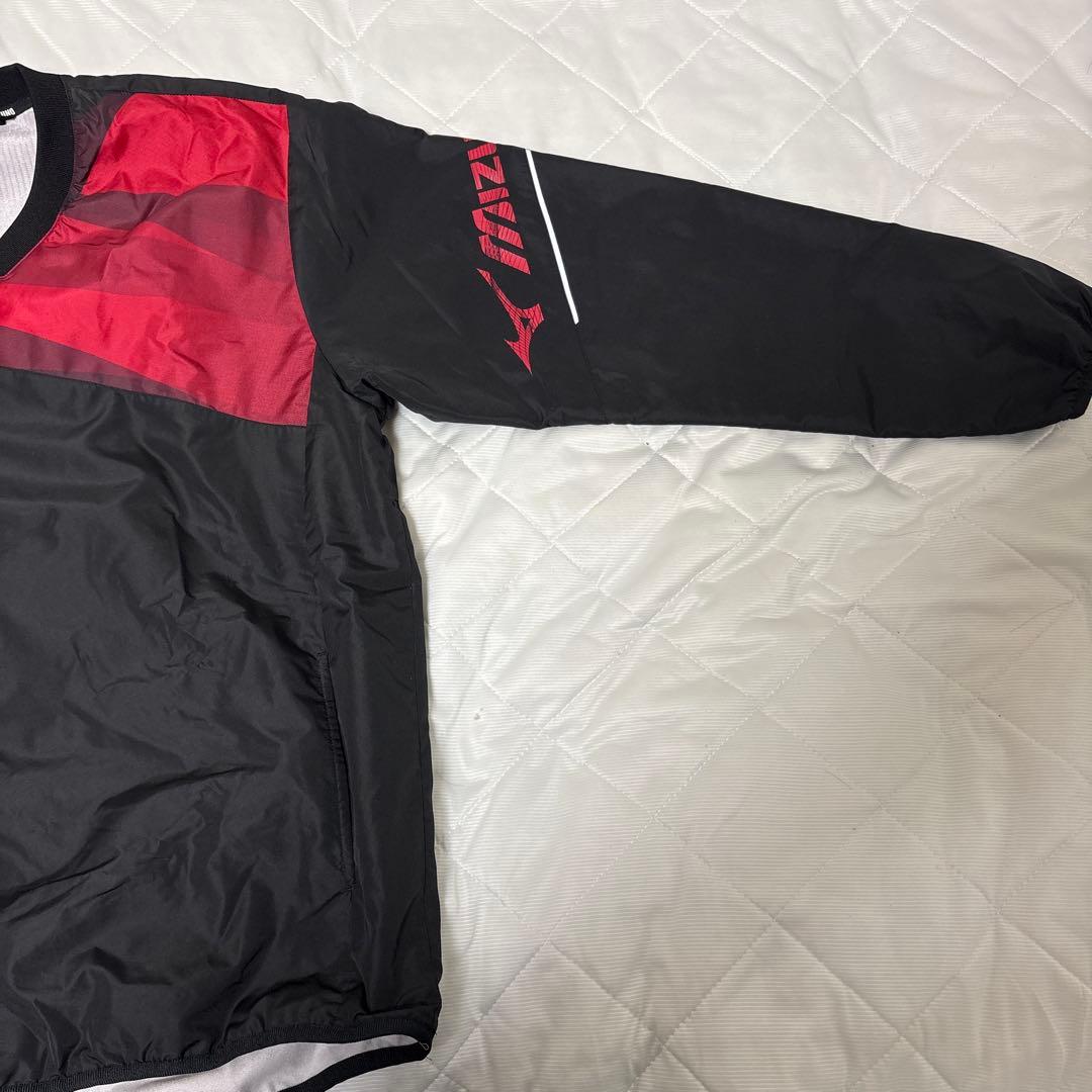 Mizuno 長袖ジャケット 黒 赤