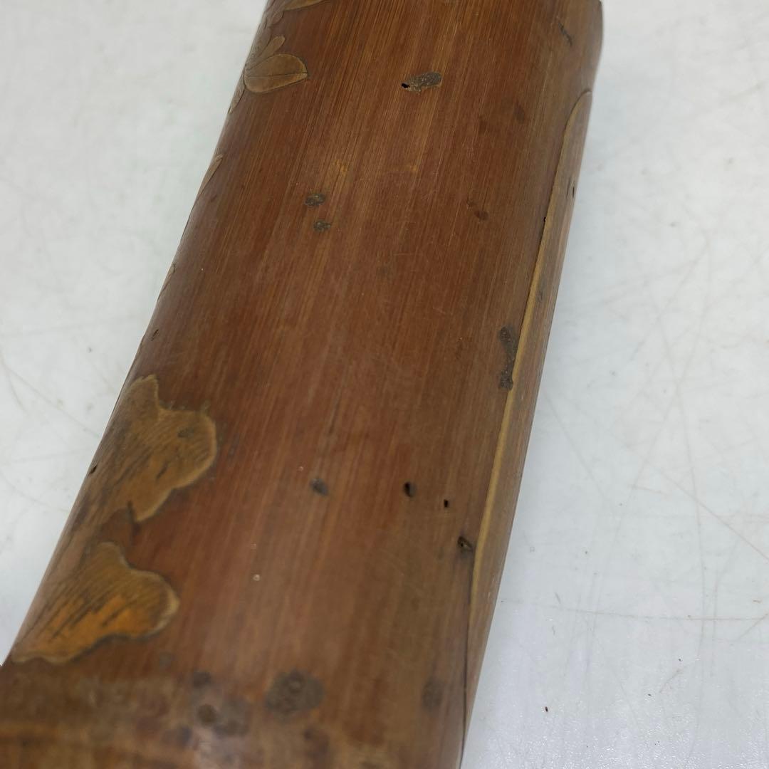中国古玩　古竹　筆筒　タニオ　高さ11.5㎝　東S8-0402☆2F